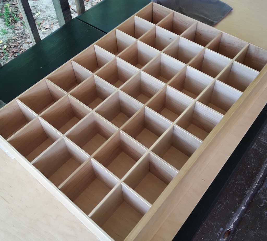 maple wood organizer grid custom insert