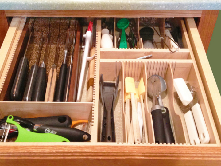 large custom kitchen drawer insert organizer