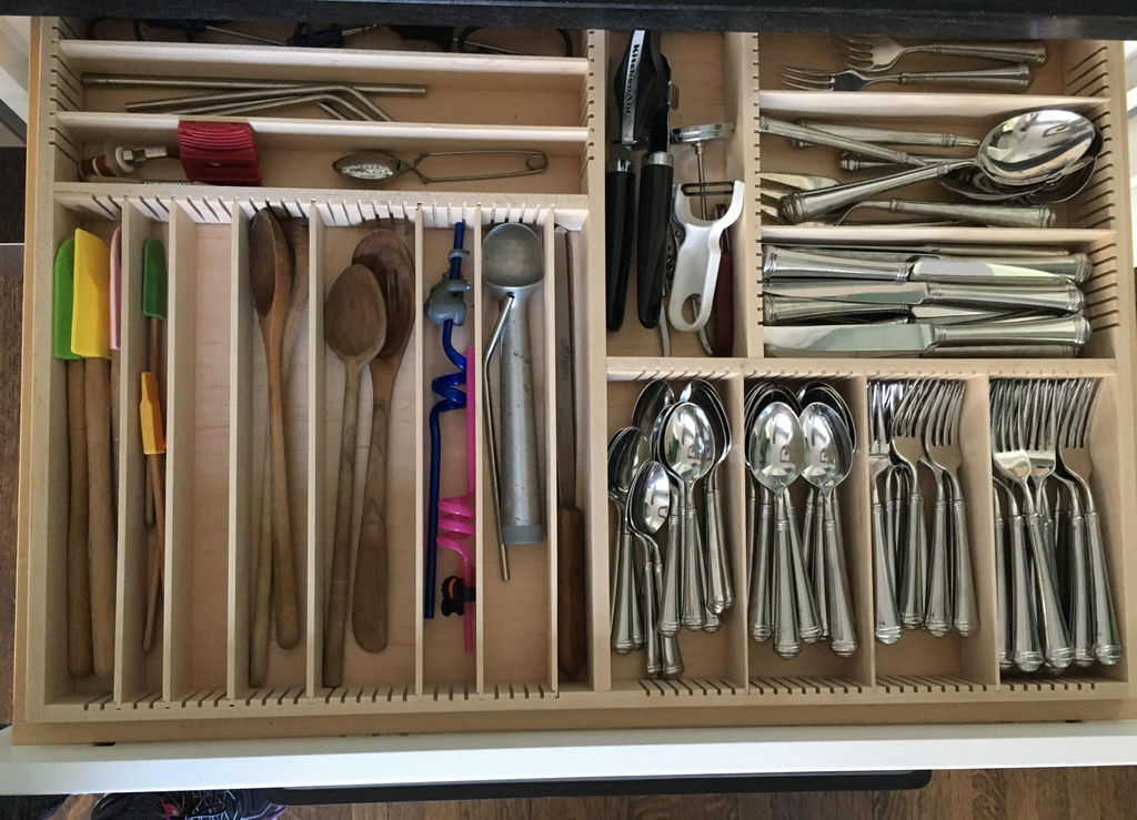 wide wood drawer organizer