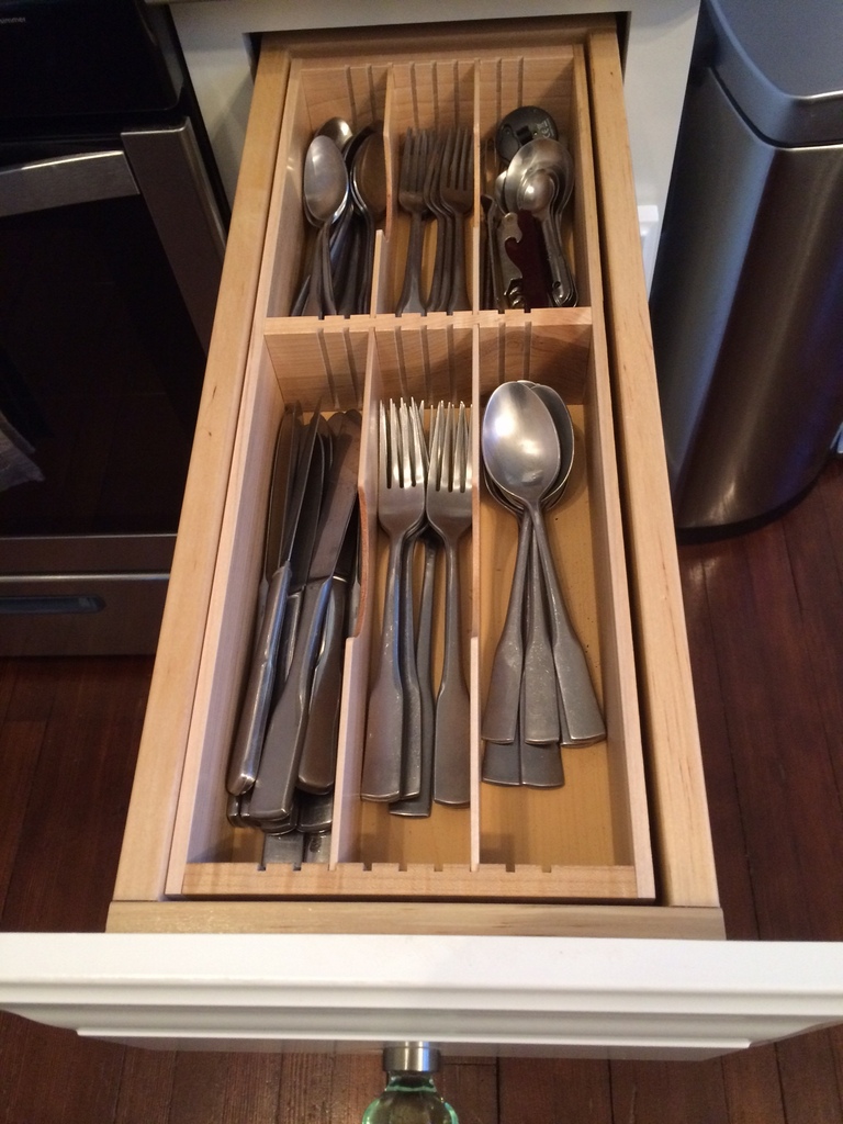 narrow flatware silverware drawer insert