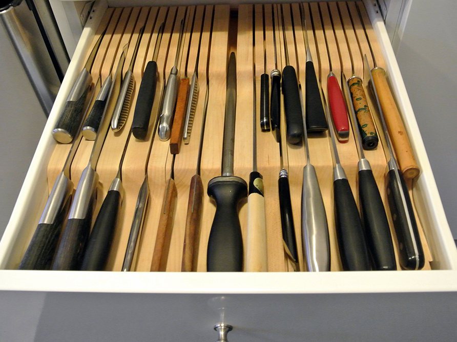 custom wood knife block organizer