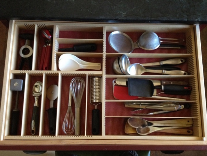 Custom Silverware Drawer Organizer, Maple 